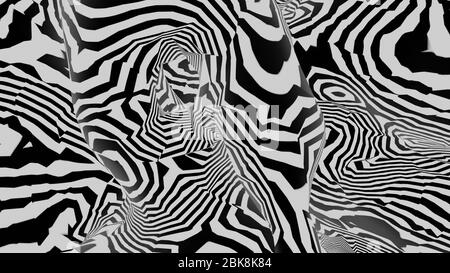 Black and White Zebra Pattern Computer Generated Abstract Background Stock Photo