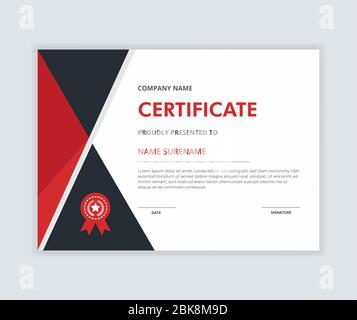 Certificate of Appreciation template red color elegant shape diploma ...