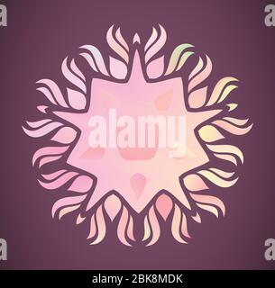 Watercolor pastel mandala texture. Vector hand drawn rainbow doodle mandala. Pastel rainbow mandala with floral patterns. Stock Vector