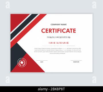 Creative certificate of appreciation award template with elegant shape. Diploma vector Stock Vector