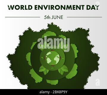 Concept world environment day vector illustration in paper art style. Stock Vector