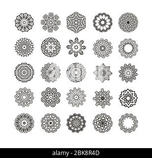 Geometric ornament made in vector. Circular pattern of traditional motifs Stock Vector