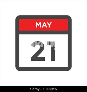 May 21 calendar icon - day of month Stock Vector