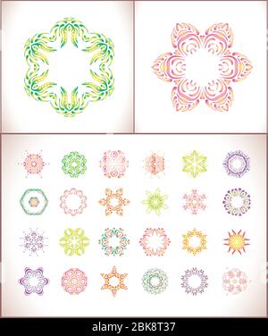 Geometric circle element made in vector. Ornament invitation card with mandala. Stock Vector