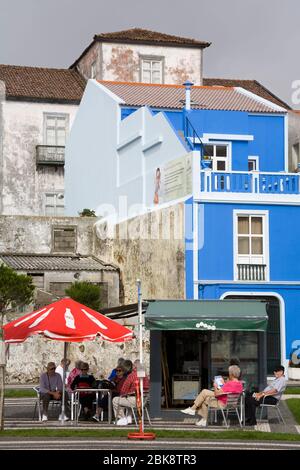 Teqfilo Braga Street in Ponta Delgada City, Sao Miguel Island, Azores, Portugal, Europe Stock Photo