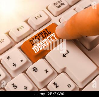 Handwriting text Digital Identity. Conceptual photo information on entity used by computer to represent agent Stock Photo