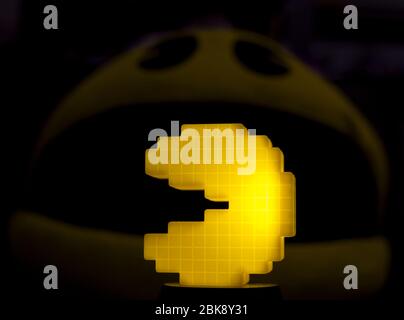 It will be the Pac Man 40th anniversary May 22, 2020. The Namco maze game that helped build the arcade scene Stock Photo