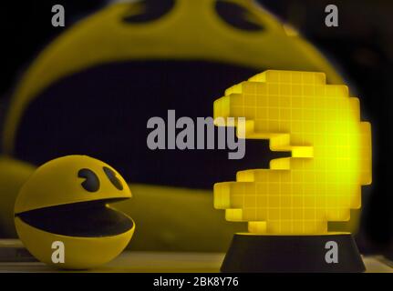 It will be the Pac Man 40th anniversary May 22, 2020. The Namco maze game that helped build the arcade scene Stock Photo