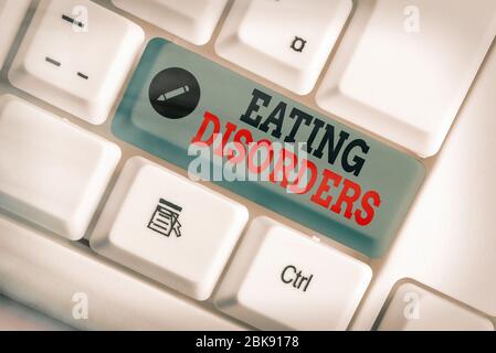 Handwriting text Eating Disorders. Conceptual photo any of a range of psychological abnormal food habits Stock Photo