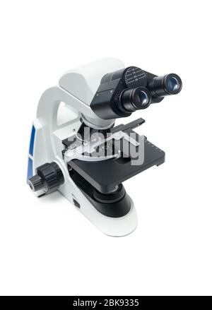 microscope isolated on white background, science and technology concept Stock Photo