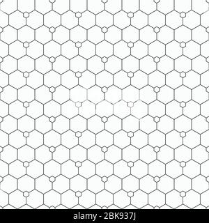 Abstract seamless hexagons pattern. Modern stylish texture. Small hexagons connected with lines. Repeating geometric tiles with triple elements. Stock Vector