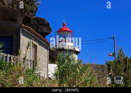 Ponta do Arnel Lighthouse, Nordeste Village, Sao Miguel Island, Azores, Portugal, Europe Stock Photo