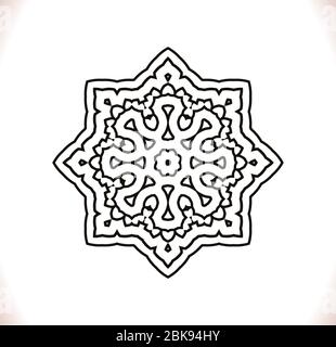 Geometric circle element made in vector. Zentangle art for coloring book. Stock Vector