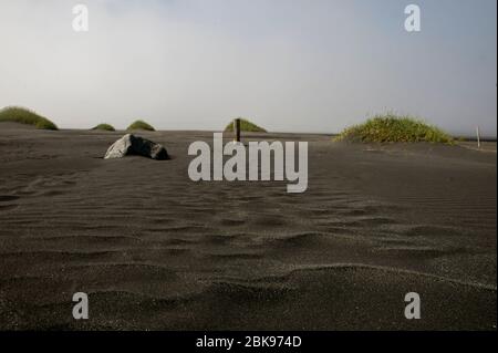 misty dunes in volcano landscape iceland Stock Photo