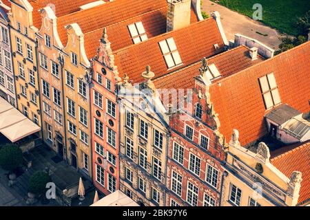 Old Town in Gdansk - tenements, Poland Stock Photo