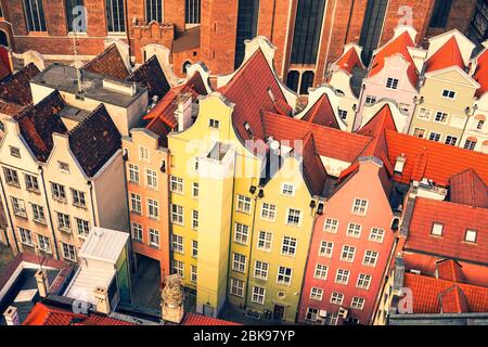 Old Town in Gdansk - tenements, Poland Stock Photo