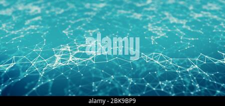 Wide low poly background with dept of field effect Stock Photo