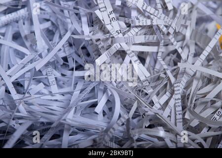 paper shredded with a shredder as background, Stock Photo