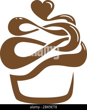 chocolate cup cake Stock Vector