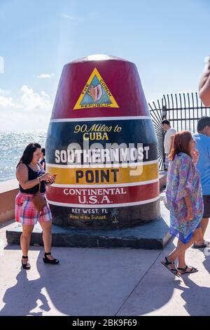 Key West, Florida,USA-November 7th,2019: The most southerly point in the USA Stock Photo