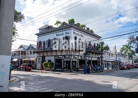 Key West,Florida,USA-November 7th 2019:The Bull and Whistle bar great fun bar with live music most days. Stock Photo