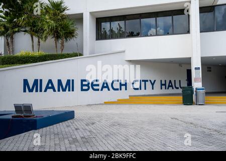 Miami, Florida, USA-November 6th 2019:Miami Beach City Hall. Stock Photo