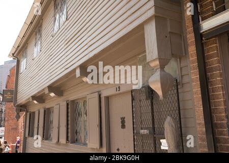 Boston, Massachusetts, US-July 13th, 2018:Paul Revere House on the Freedom Trail. Stock Photo