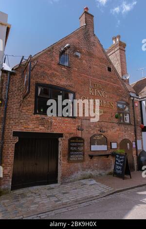 Poole, Dorset,UK-April, 26,2018:The King Charles Inn is one one the oldest pubs in Poole. The New Inn and became a public house circa 1770. The buildi Stock Photo