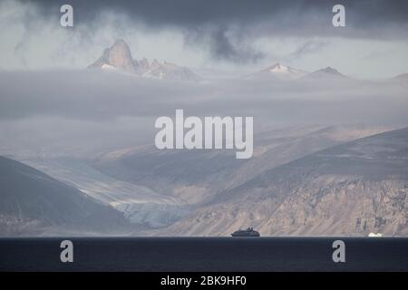 Ponant cruise ship, Baffin Island, Canada Stock Photo