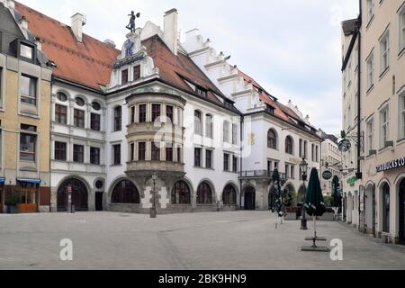 Hofbraeuhaus am Platzl deserted, Corona crisis, Munich, Bavaria, Germany Stock Photo