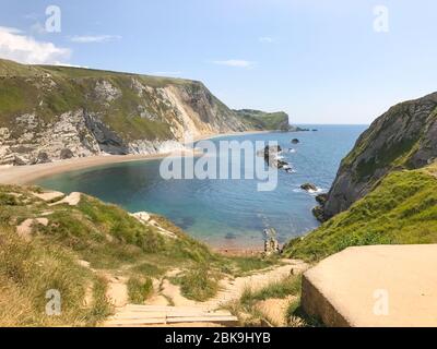 Man O'War Beach near Lulworth Cove on the Jurassic Coast of Dorset Stock Photo