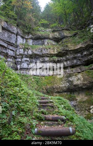 Canyon im Naturschutzgebiet Combe Grède im Berner Jura Stock Photo