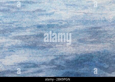 Abstract art background light blue colors. Watercolor painting on canvas with white gradient. Fragment of indigo artwork on paper with wave pattern. T Stock Photo