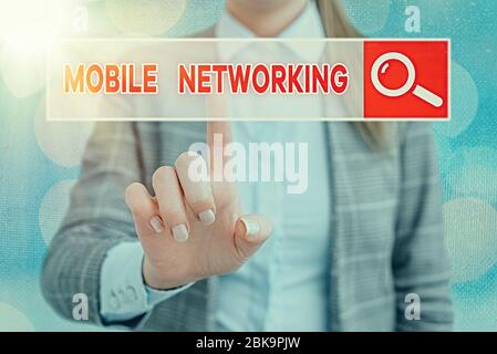 Handwriting text writing Mobile Networking. Conceptual photo Communication network where the last link is wireless Stock Photo