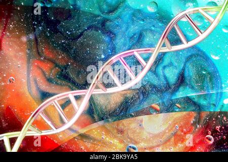 DNA genetic code biotechnology background science medicine 3D Stock Photo