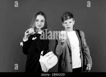 International students exchange. School knowledge. Regular school program. School education for advanced level. Student ready for lessons. Classes for teens. Talent development. Successful future. Stock Photo