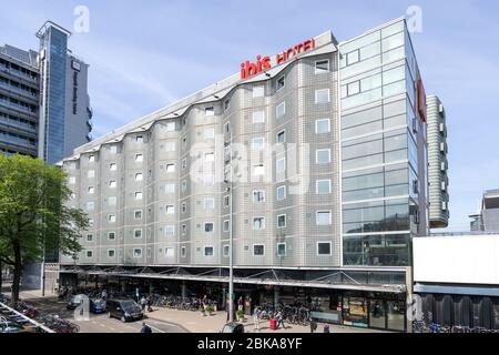 ibis Amsterdam Centre Hotel in the Netherlands. ibis is an international hotel chain owned by AccorHotels with over 1,000 facilities worldwide. Stock Photo