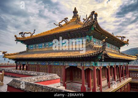 Temple of Xumi Fushou, one of the Eight Outer Temples of Chengde in Chengde Mountain Resort, summer residence of Qing dynasty emperors of China in Che Stock Photo
