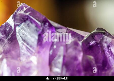 Amethyst is a violet variety of quartz. Amethyst means “not intoxicated” Stock Photo