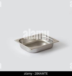 metallic baking pan on white background Stock Photo