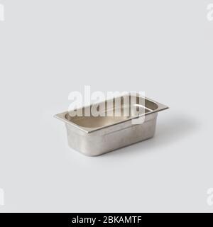 metallic baking pan on white background Stock Photo