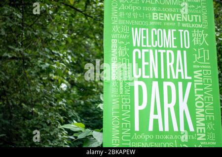 People visit central park in Manhattan at day time at summer Stock Photo