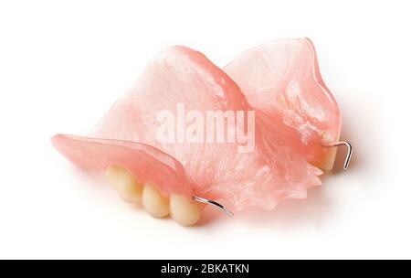 partial removable denture isolated on white background Stock Photo