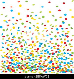 Vector illustration. Confetti falling background. Isolated and brilliant colors. Stock Vector