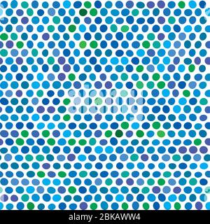 Vector illustration. Seamless background of blue and green dots. Stock Vector