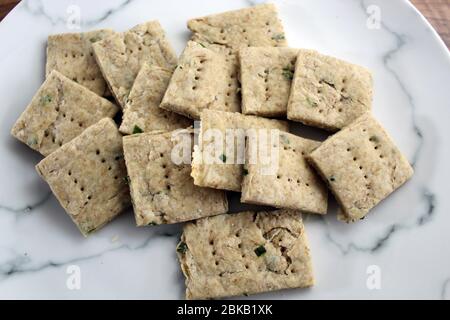 Home Made Herb Crackers Stock Photo