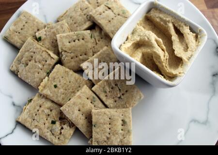 Home Made Herb Crackers Stock Photo