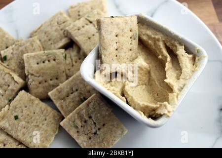 Home Made Herb Crackers Stock Photo