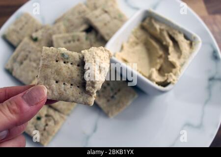 Home Made Herb Crackers Stock Photo