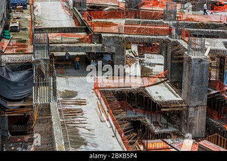 Macau / China - July 26th 2015: Huge construction site in Macau, China Stock Photo